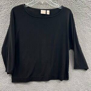 Chicos Womens Minimalist Top M Stretch Knit Relaxed Boxy Casual Capsule Everyday